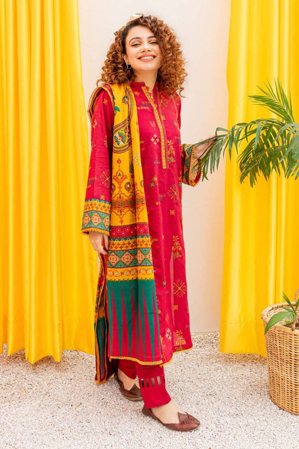 BTK - 3PC LAWN EMBROIDERED UNSTICH