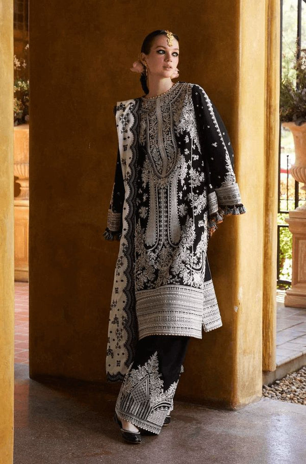 HSR - 3PC DHANAK EMBROIDERED UNSTICH