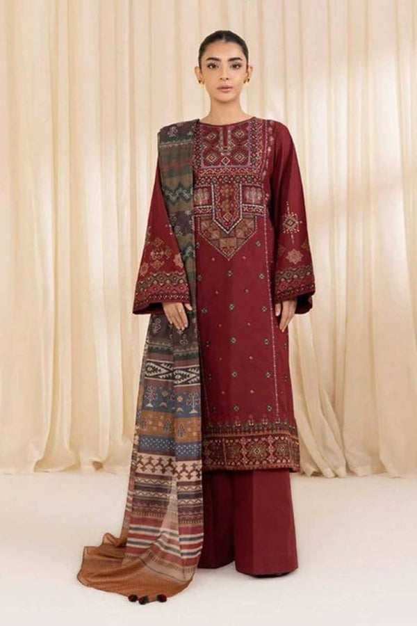 SPH - 3PC DHANAK EMBROIDERED UNSTICH