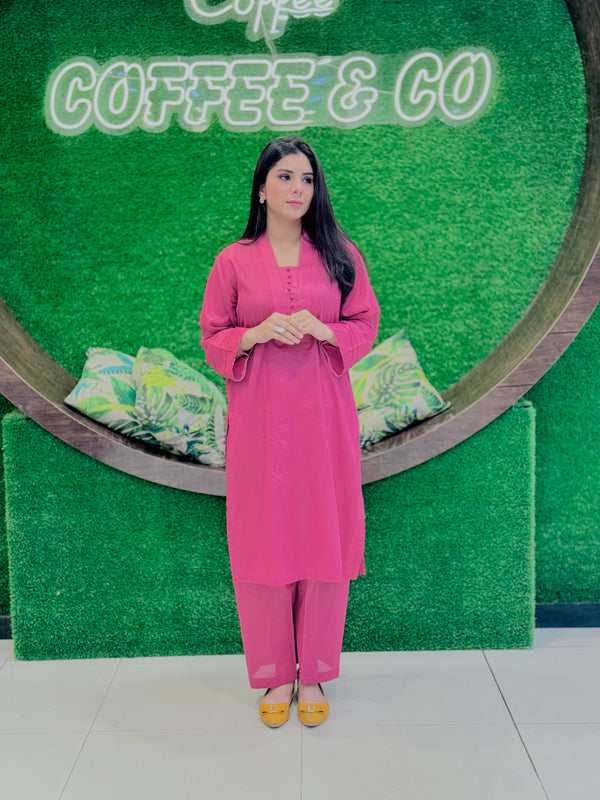 LEHRIYA TEA PINK 2PC STITCHED