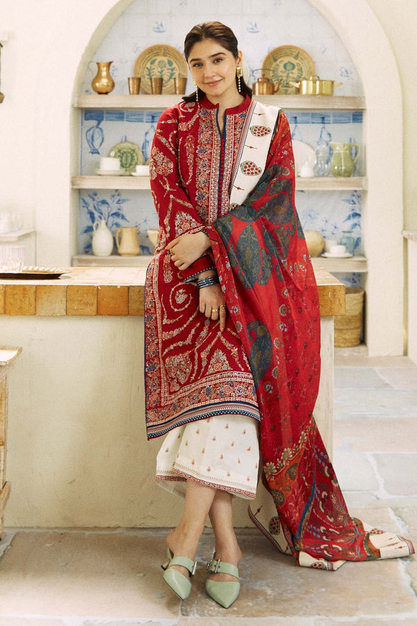 ZRSH-3PC LAWN EMBROIDERED