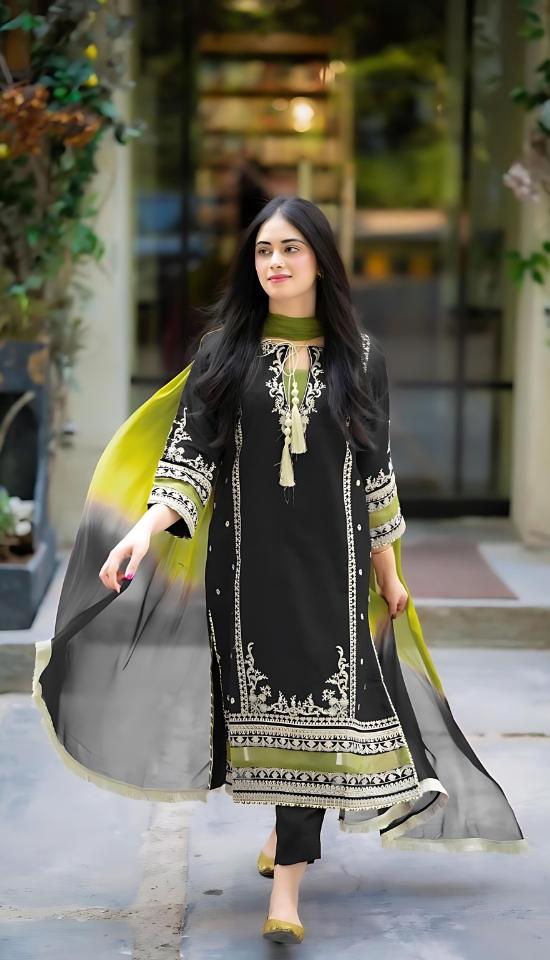 OML- LAWN 3PC EMBROIDERED UNSTICH