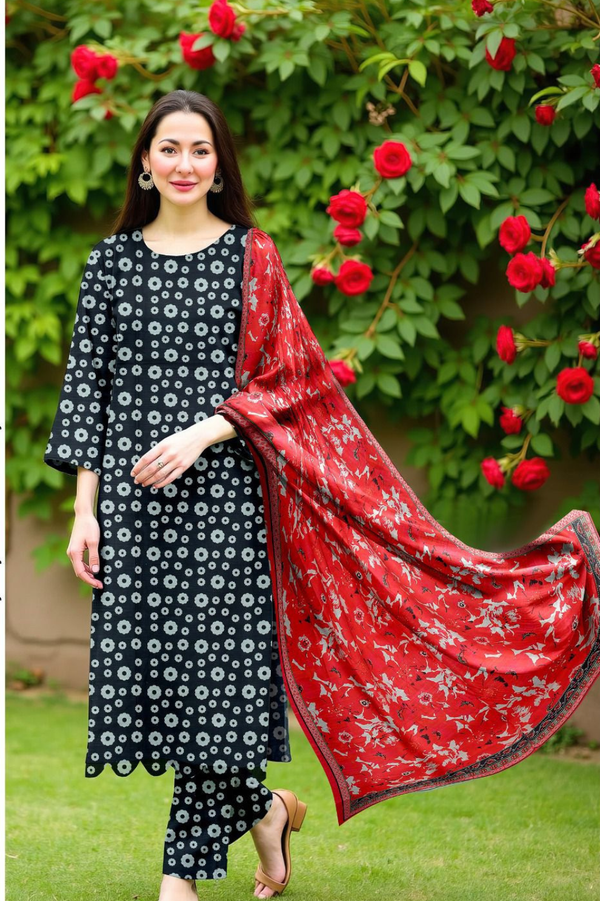 SPH - 3PC PRINTED KHADDAR UNSTITCH