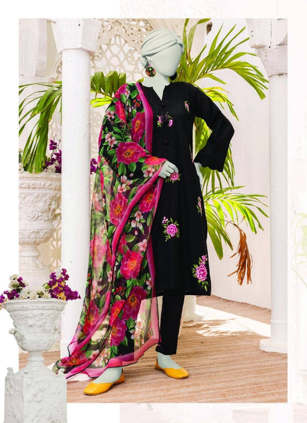 DJ-3PC LAWN EMBROIDERED UNSTICH
